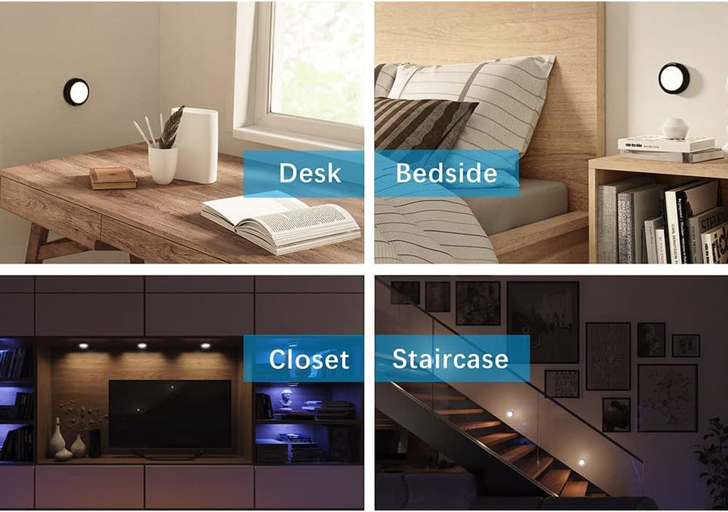 Puck Lights with Remote, 2024 Latest Color Changing LED Puck Lights, Battery Operated Dimmable under Cabinet Lights, under Counter Lights with Timer (4 Pack)