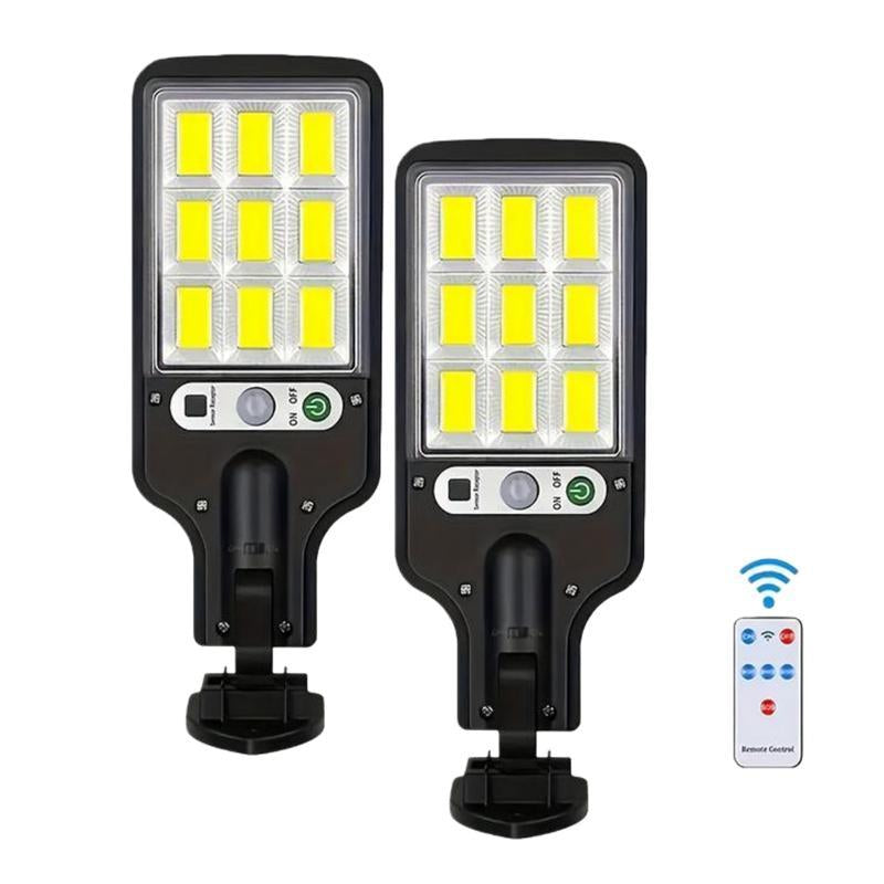 4 Pack 3 Modes Solar Flood Light Outdoor, Super Bright Dusk-To-Dawn LED Security Lamp with Motion Sensor & Remote, IP65 Waterproof for Outdoor Garden,Street ,Yard,Fall Porch Decor Street Lamp