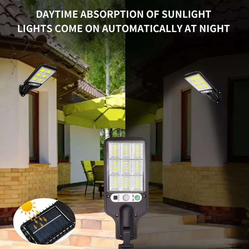 4 Pack 3 Modes Solar Flood Light Outdoor, Super Bright Dusk-To-Dawn LED Security Lamp with Motion Sensor & Remote, IP65 Waterproof for Outdoor Garden,Street ,Yard,Fall Porch Decor Street Lamp