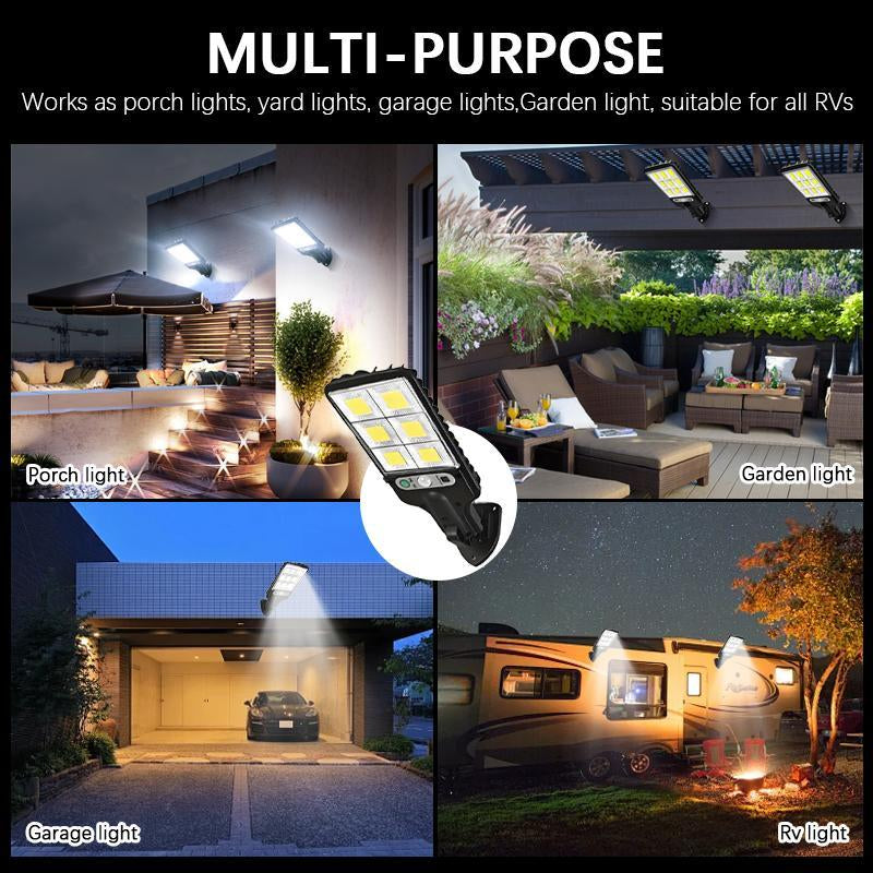 4 Pack 3 Modes Solar Flood Light Outdoor, Super Bright Dusk-To-Dawn LED Security Lamp with Motion Sensor & Remote, IP65 Waterproof for Outdoor Garden,Street ,Yard,Fall Porch Decor Street Lamp